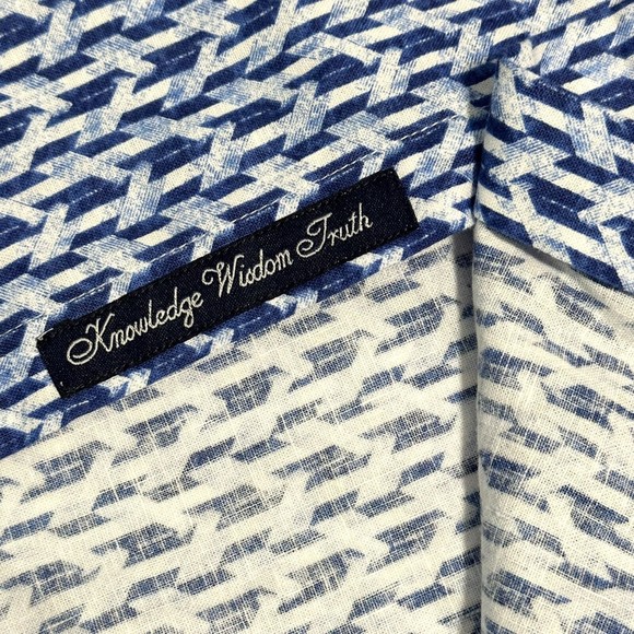 Robert Graham Long Sleeve Shirt Tulsa Mens Size Small Geometric Blue White - Picture 9 of 11